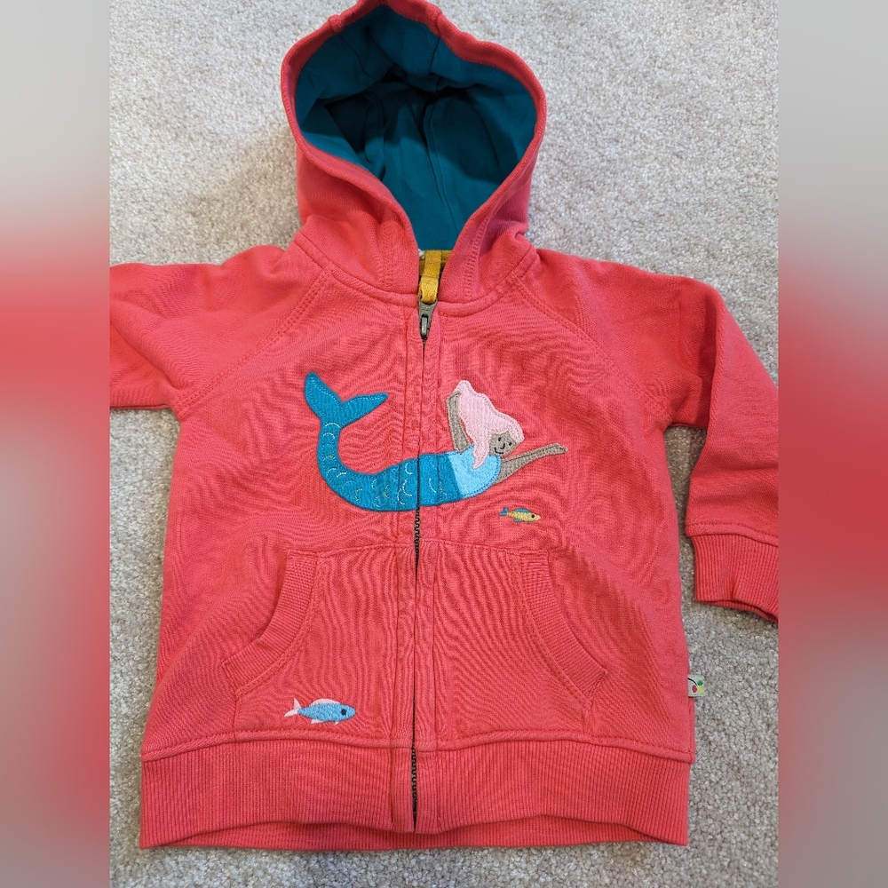 Frugi Mermaid zip front hoodie NWT 6-12mo